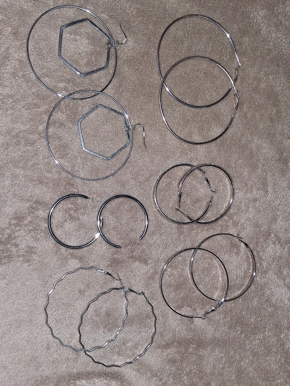 Silver Hoop Earring Set - Classic Women's Accessories